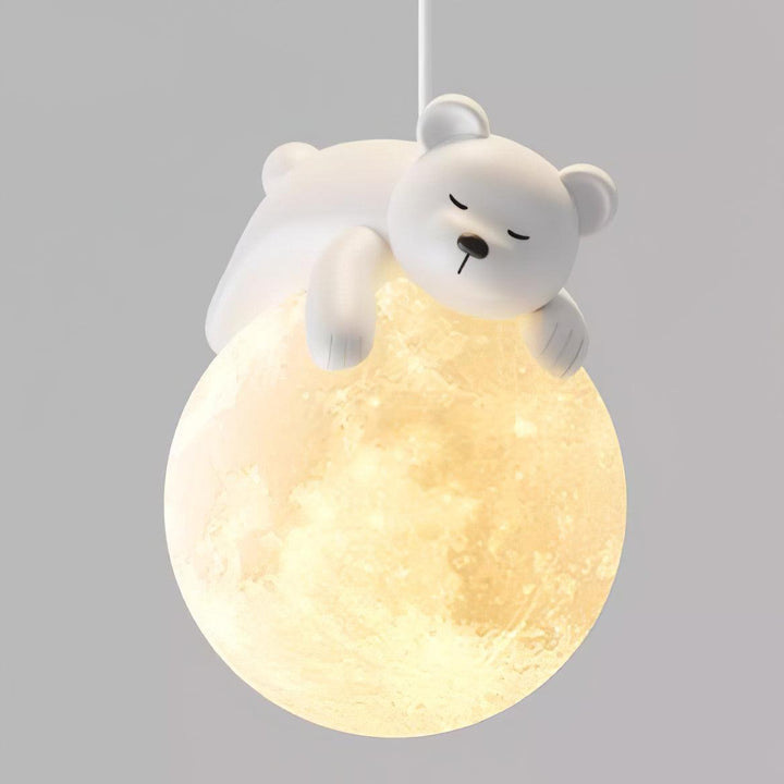 Lustra Suspension Lampe Ours Lune pour Chambre d&