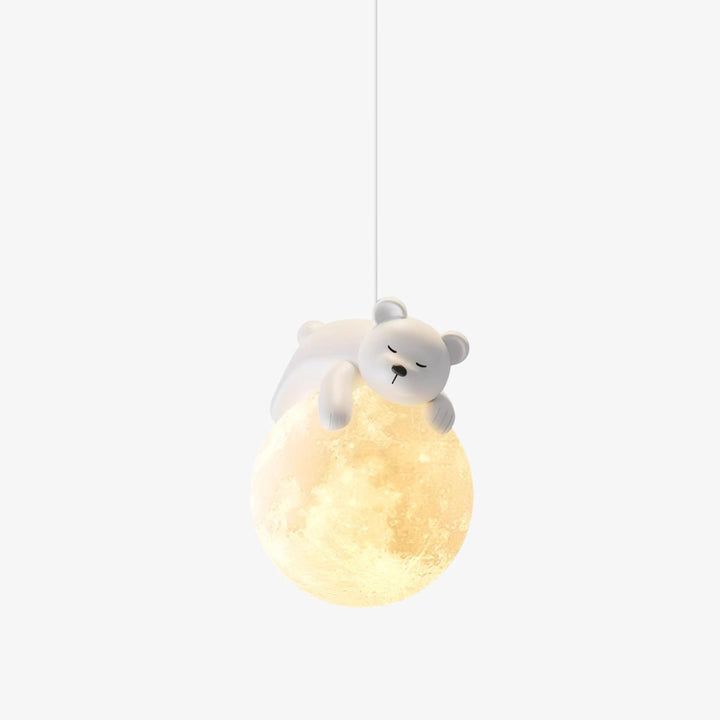 Lustra Suspension Lampe Ours Lune pour Chambre d&