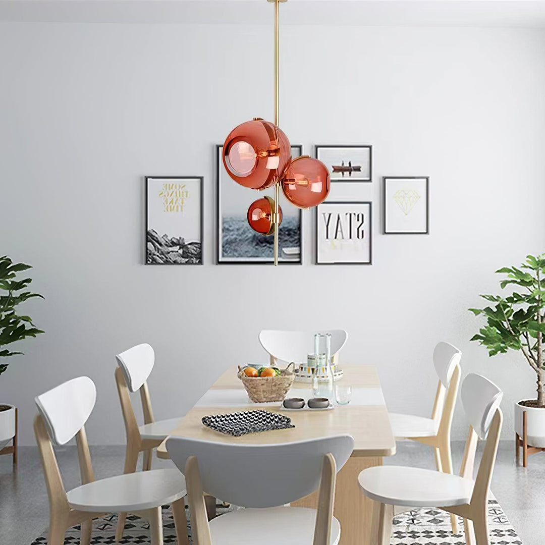Lustra Chandelier Boule en Verre Ambre - Neutralighting