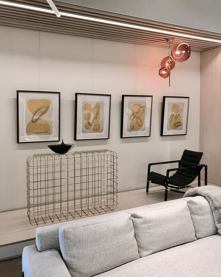 Lustra Chandelier Boule en Verre Ambre - Neutralighting