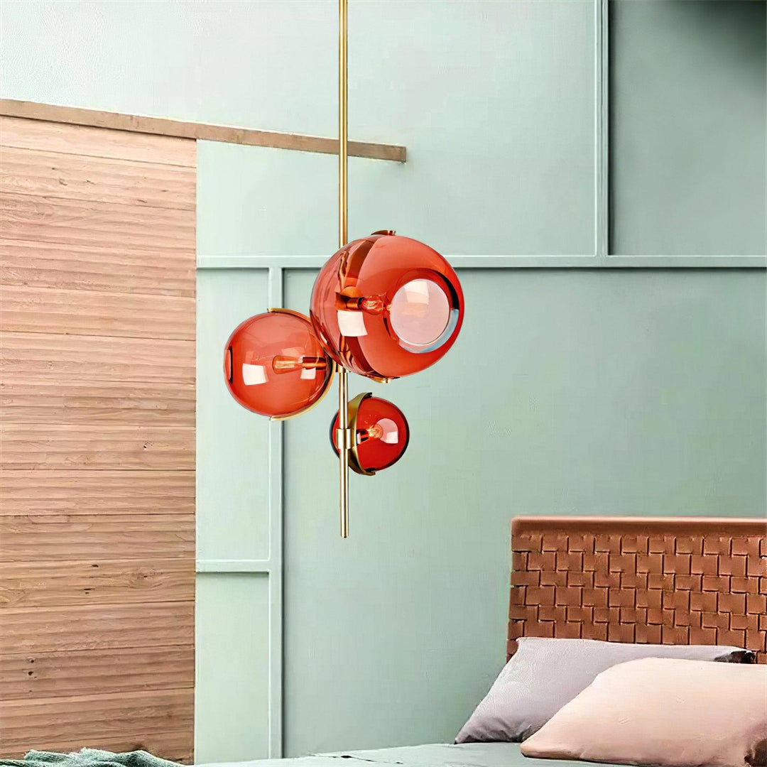 Lustra Chandelier Boule en Verre Ambre - Neutralighting