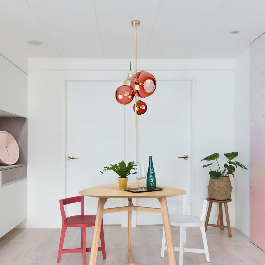 Lustra Chandelier Boule en Verre Ambre - Neutralighting