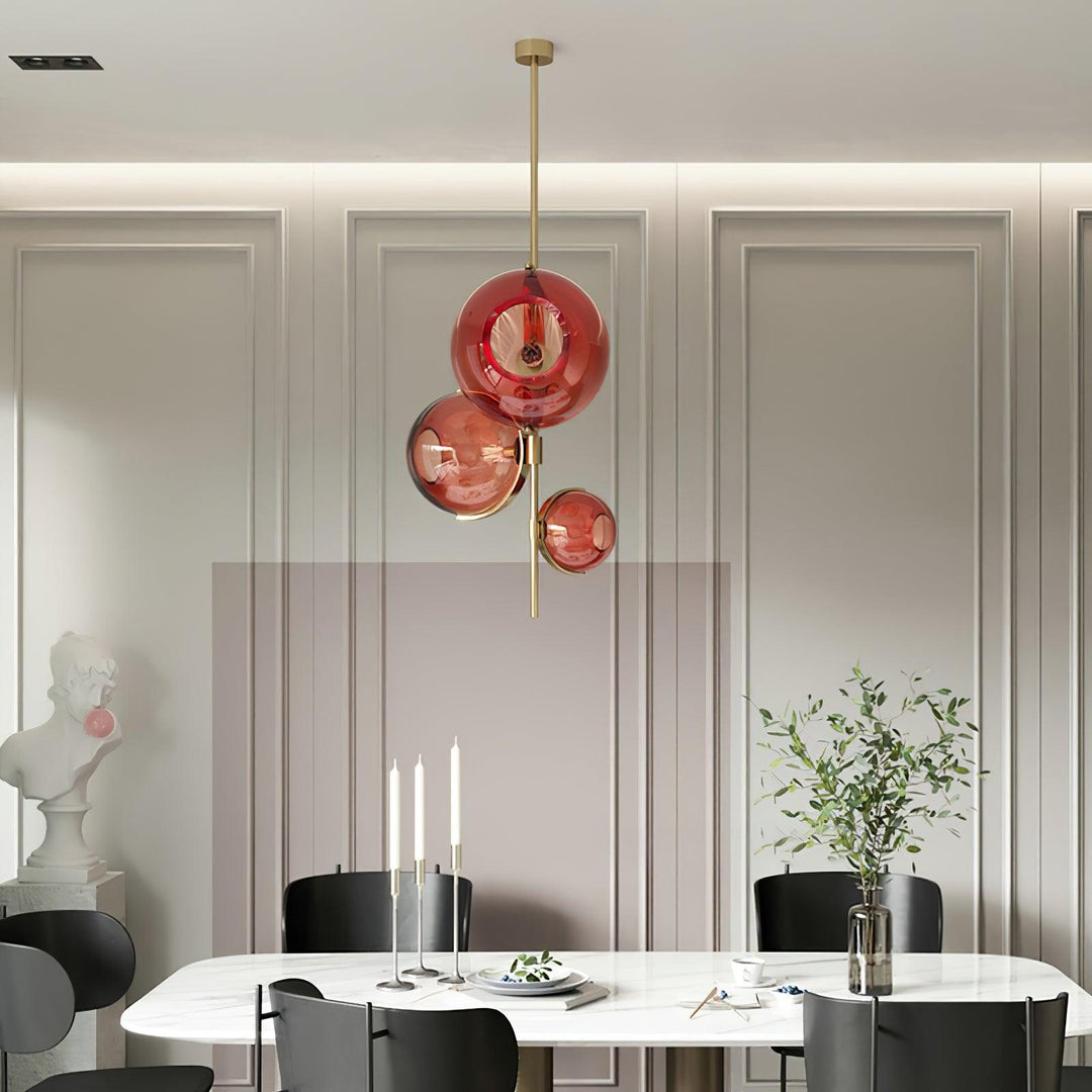 Lustra Chandelier Boule en Verre Ambre - Neutralighting