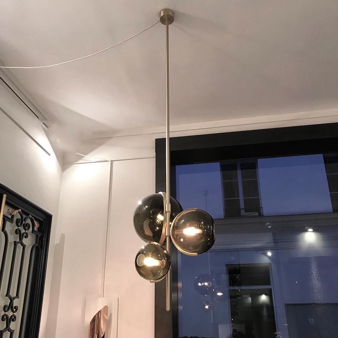 Lustra Chandelier Boule en Verre Ambre - Neutralighting