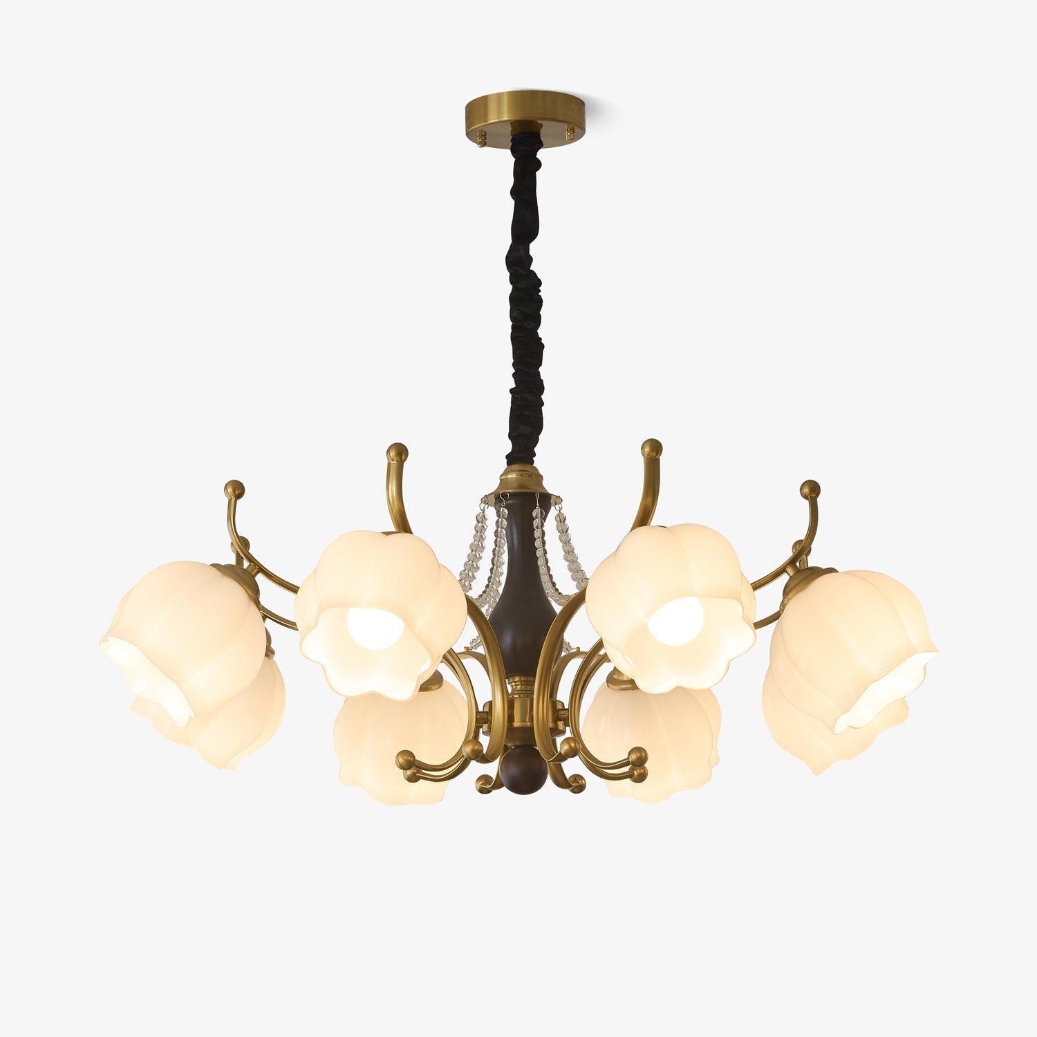Lustra Chandelier Bois Verre Vintage - Neutralighting