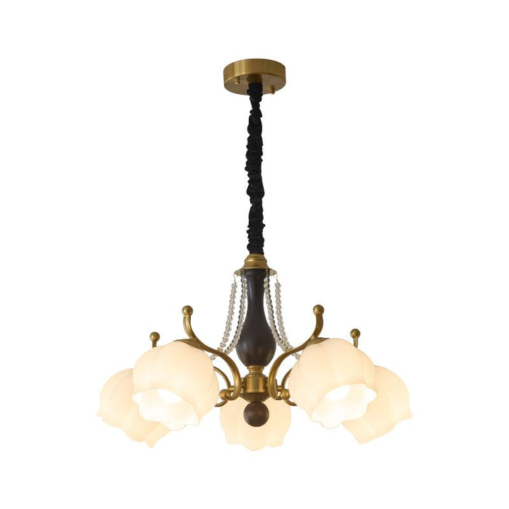 Lustra Chandelier Bois Verre Vintage - Neutralighting
