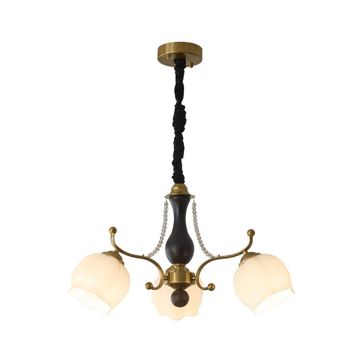 Lustra Chandelier Bois Verre Vintage - Neutralighting