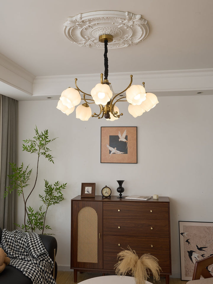 Lustra Chandelier Bois Verre Vintage - Neutralighting