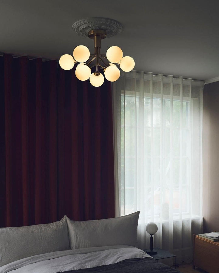 Lustra Suspension en Verre Globe Cluster Laiton - Neutralighting