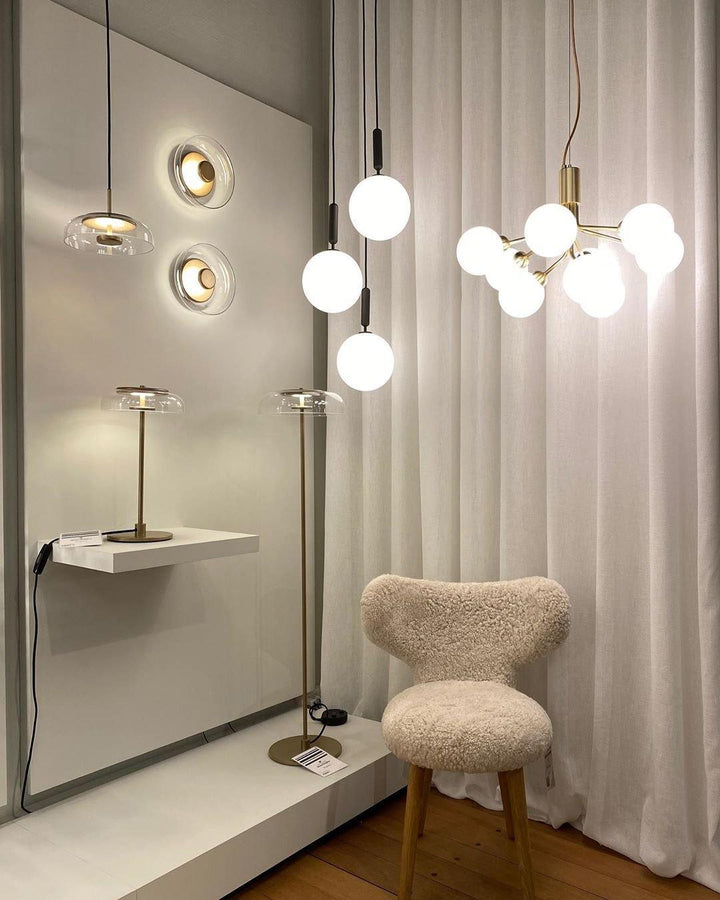 Lustra Suspension en Verre Globe Cluster Laiton - Neutralighting