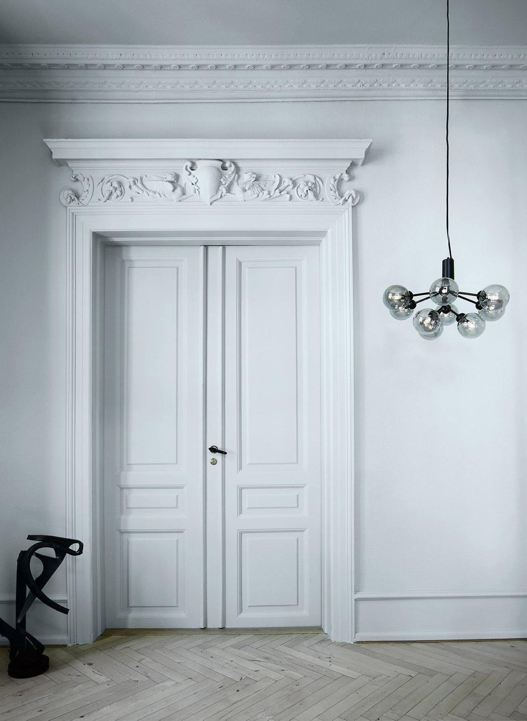 Lustra Suspension en Verre Globe Cluster Laiton - Neutralighting