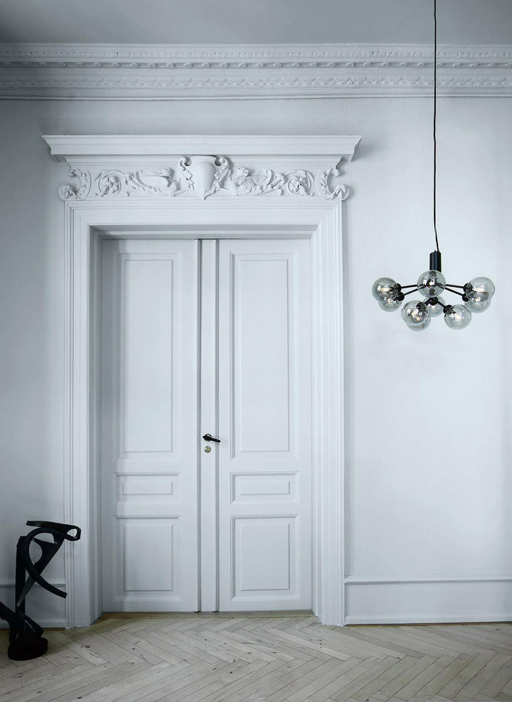Lustra Suspension en Verre Globe Cluster Laiton - Neutralighting