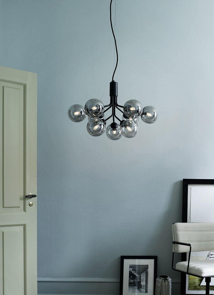 Lustra Suspension en Verre Globe Cluster Laiton - Neutralighting
