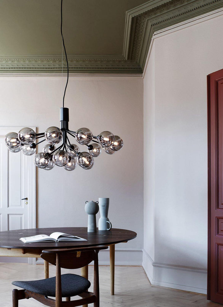 Lustra Suspension en Verre Globe Cluster Laiton - Neutralighting