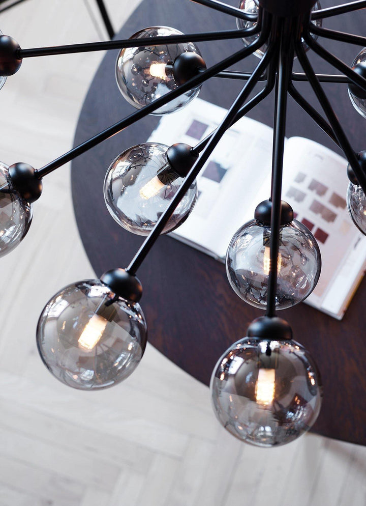 Lustra Suspension en Verre Globe Cluster Laiton - Neutralighting