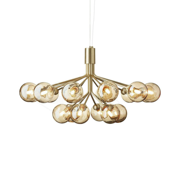 Lustra Suspension en Verre Globe Cluster Laiton - Neutralighting