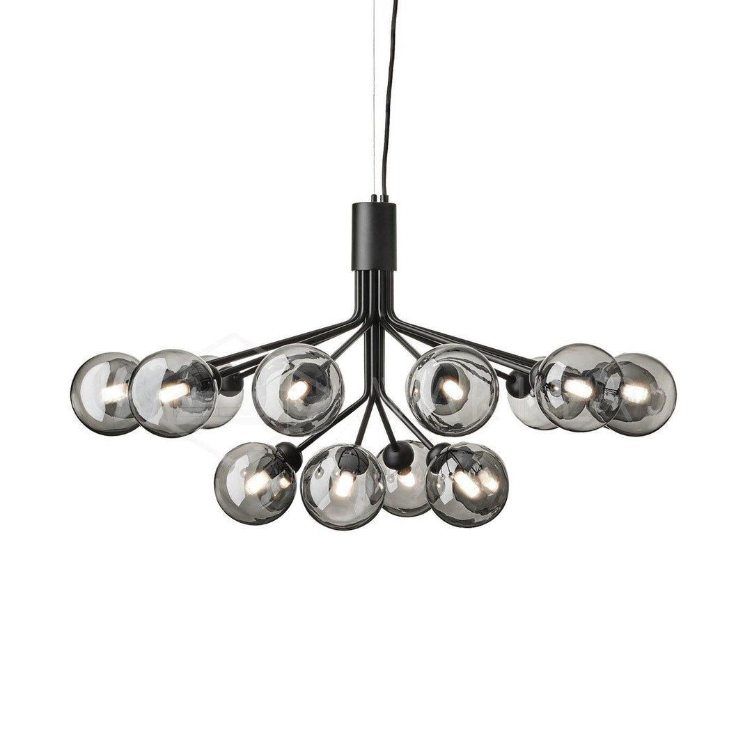Lustra Suspension en Verre Globe Cluster Laiton - Neutralighting