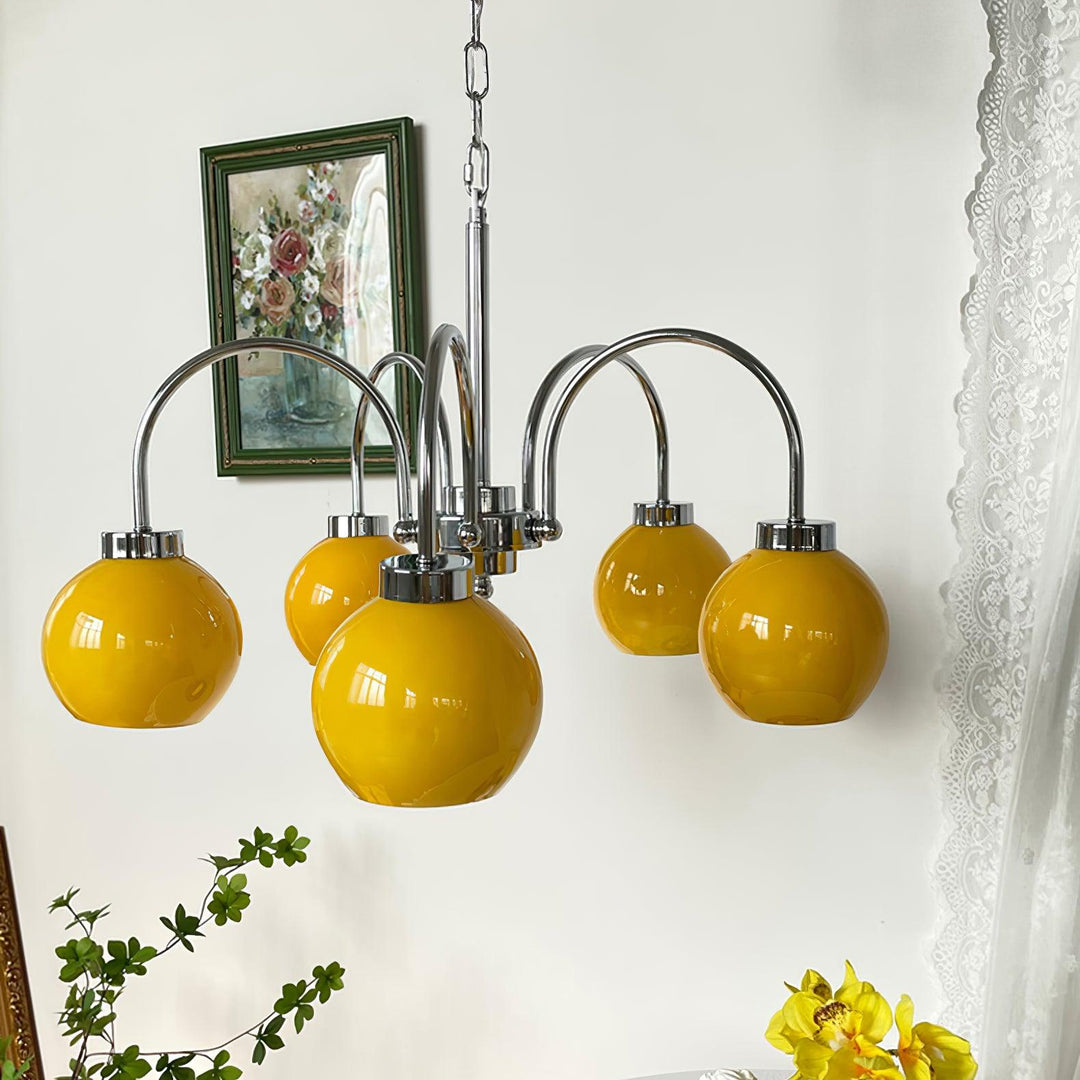 Lustra Chandelier Boules en Verre Jaune - Neutralighting