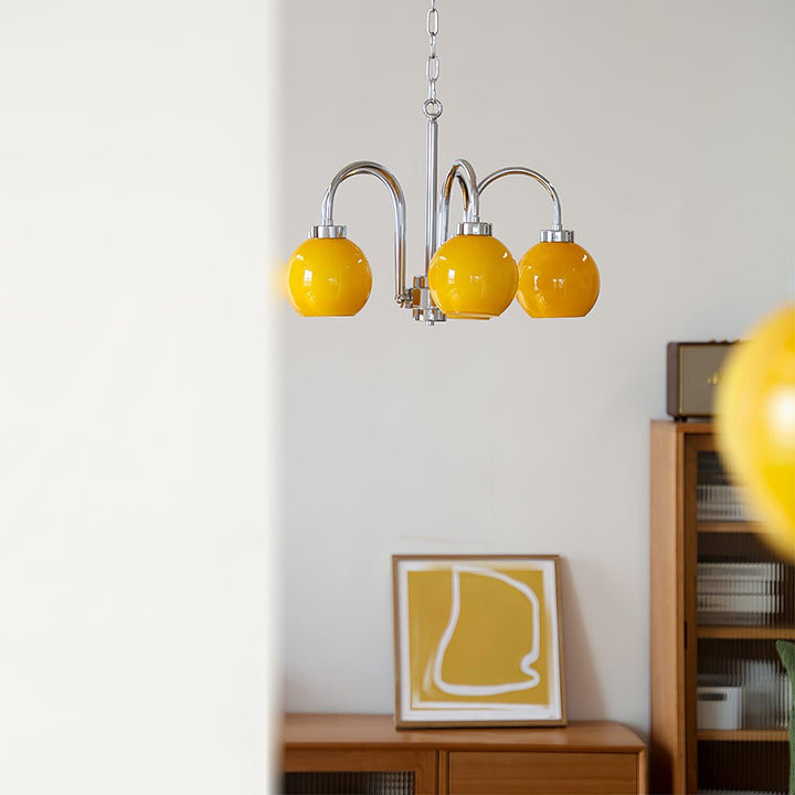 Lustra Chandelier Boules en Verre Jaune - Neutralighting