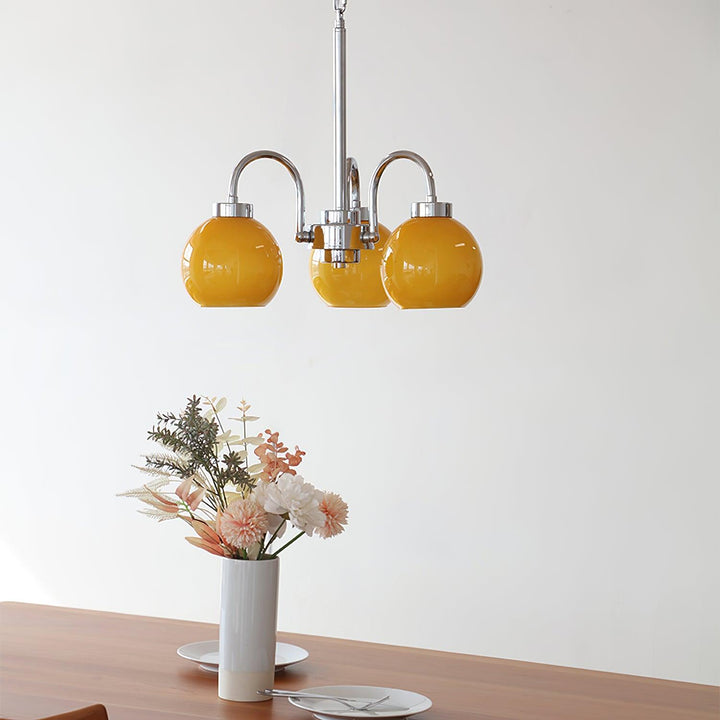 Lustra Chandelier Boules en Verre Jaune - Neutralighting