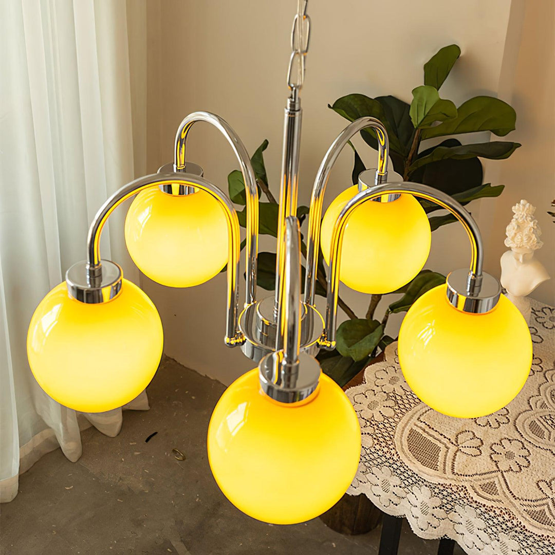 Lustra Chandelier Boules en Verre Jaune - Neutralighting