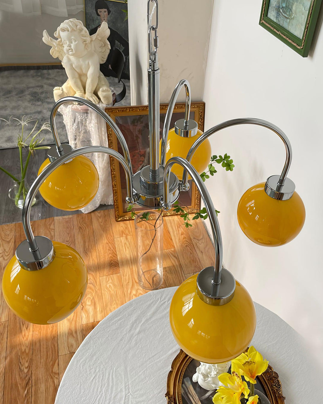 Lustra Chandelier Boules en Verre Jaune - Neutralighting