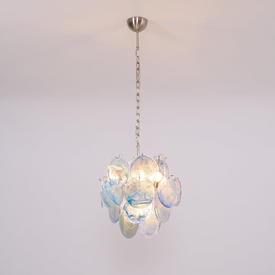 Aurora Chandelier Verre Murano Bleu Aqua - Neutralighting