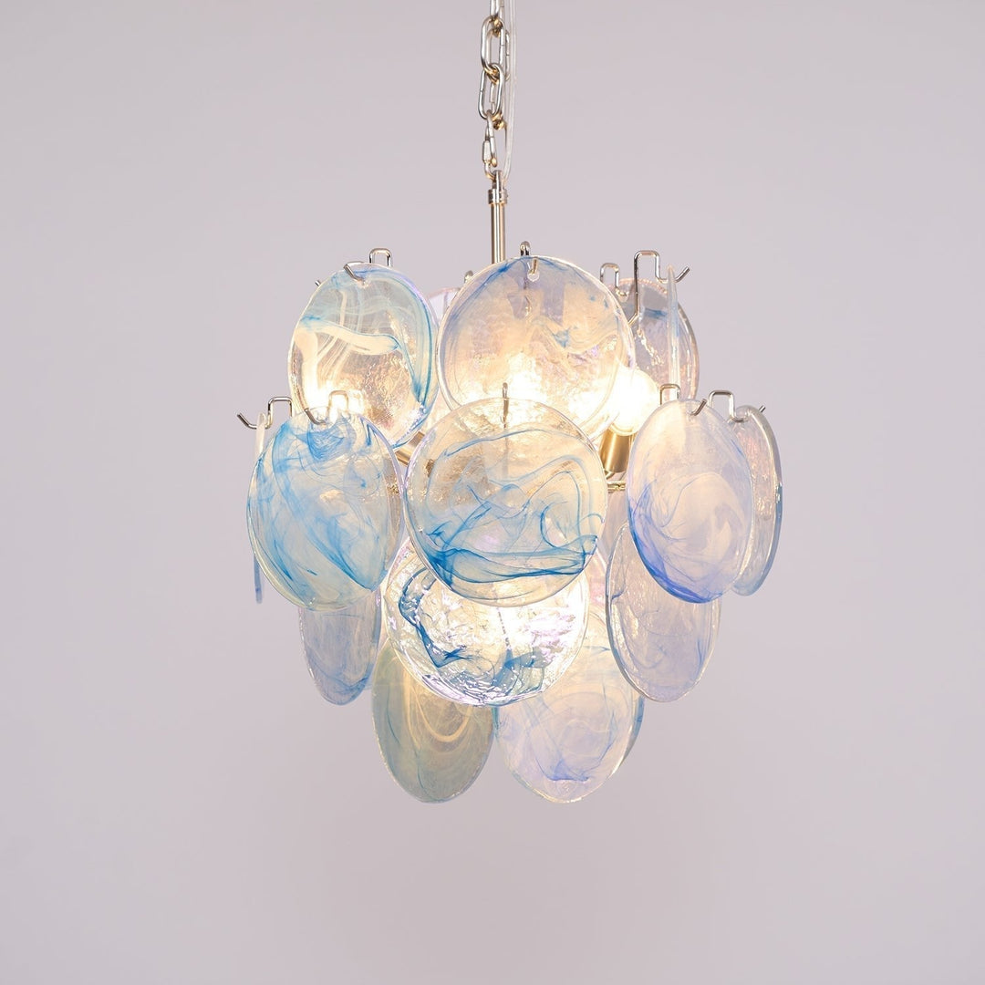 Aurora Chandelier Verre Murano Bleu Aqua - Neutralighting