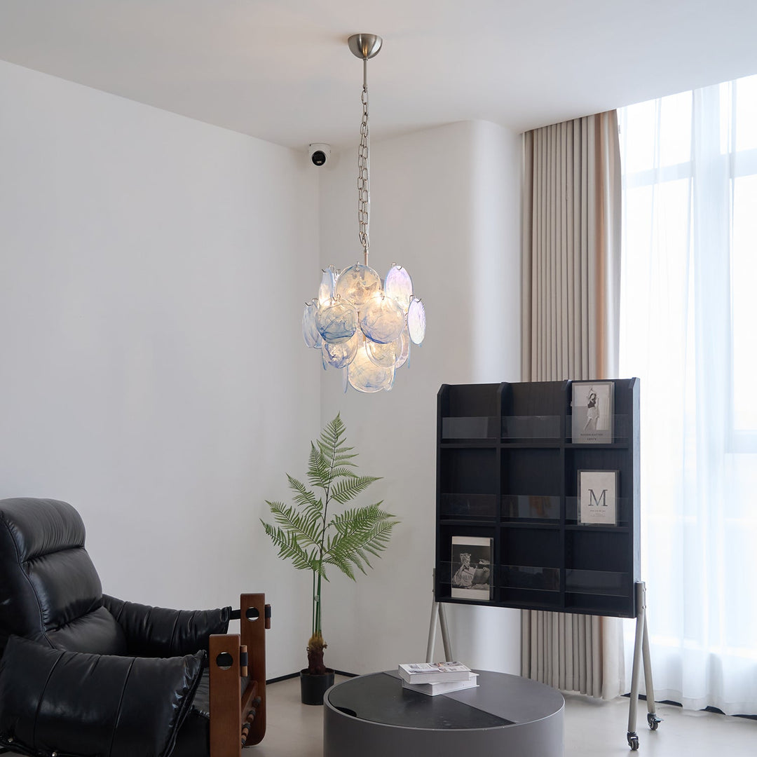 Aurora Chandelier Verre Murano Bleu Aqua - Neutralighting