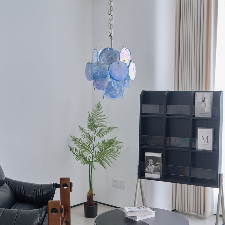 Aurora Chandelier Verre Murano Bleu Aqua - Neutralighting