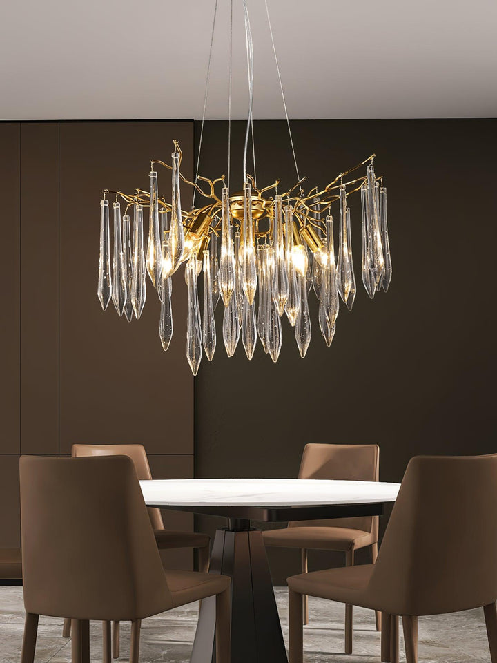 Lustra Chandelier Branches Cristal Suspension Sculpturale Artistique - Neutralighting