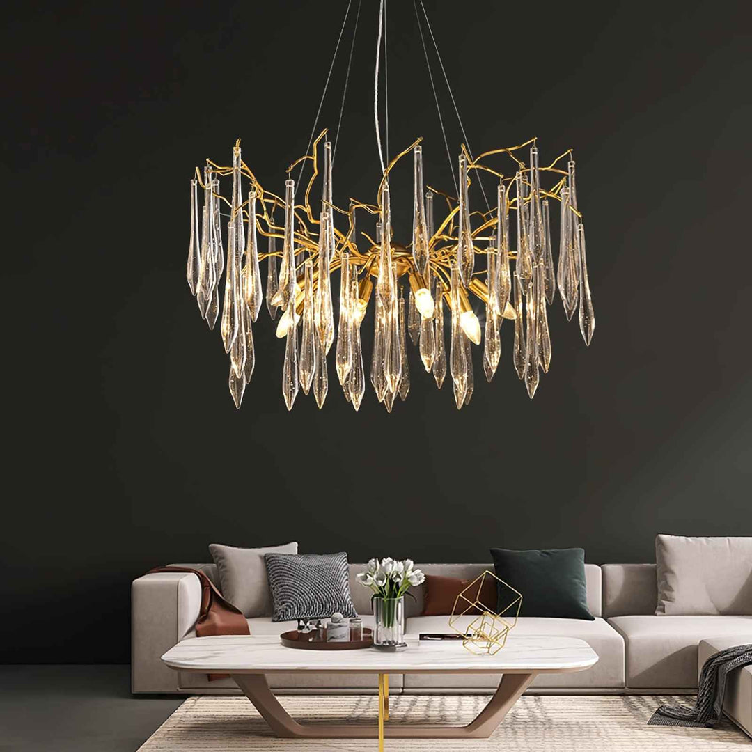 Lustra Chandelier Branches Cristal Suspension Sculpturale Artistique - Neutralighting