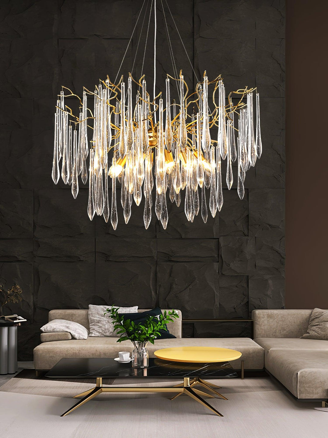 Lustra Chandelier Branches Cristal Suspension Sculpturale Artistique - Neutralighting