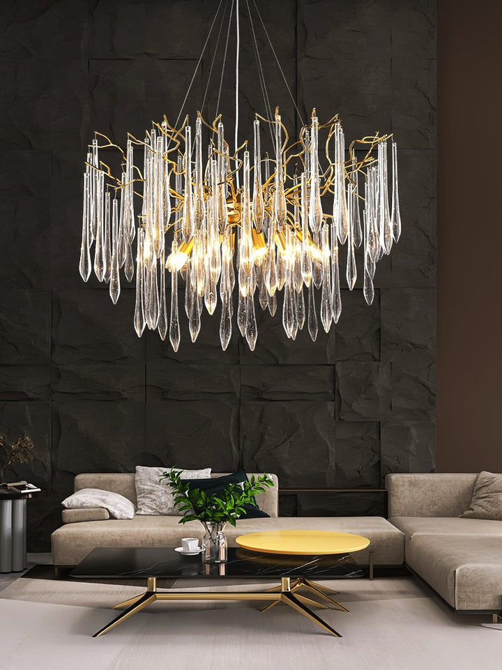 Lustra Chandelier Branches Cristal Suspension Sculpturale Artistique - Neutralighting