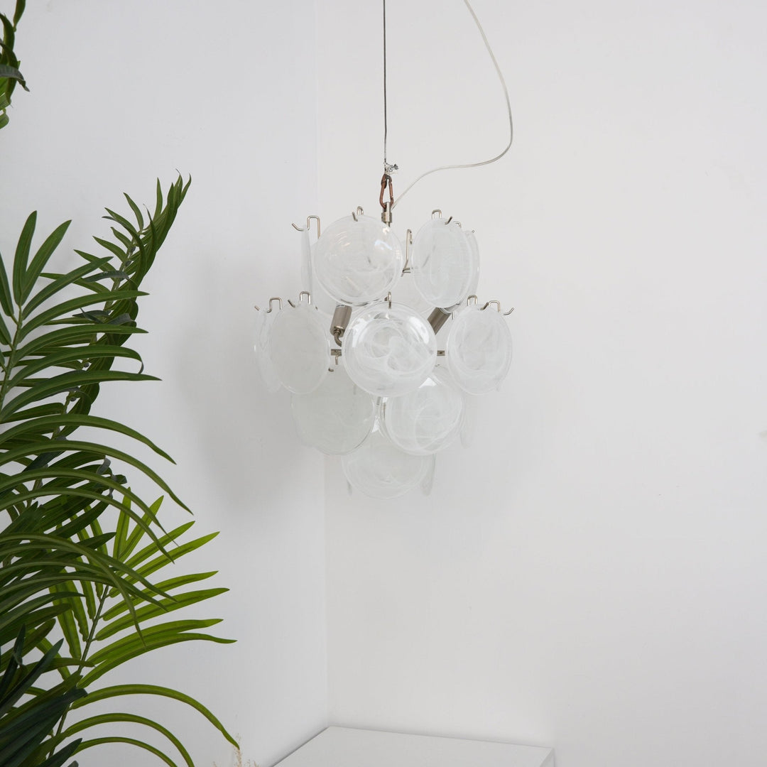 Aurora Lustre Abricot Murano Verre Disque Superposé Artistique - Neutralighting