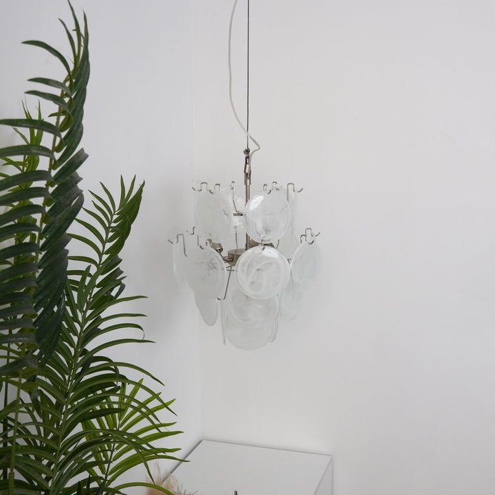 Aurora Lustre Abricot Murano Verre Disque Superposé Artistique - Neutralighting