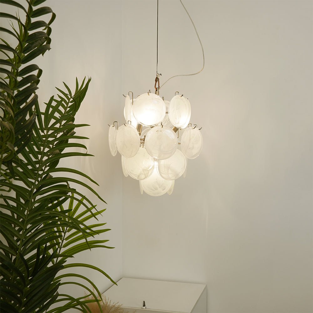 Aurora Lustre Abricot Murano Verre Disque Superposé Artistique - Neutralighting