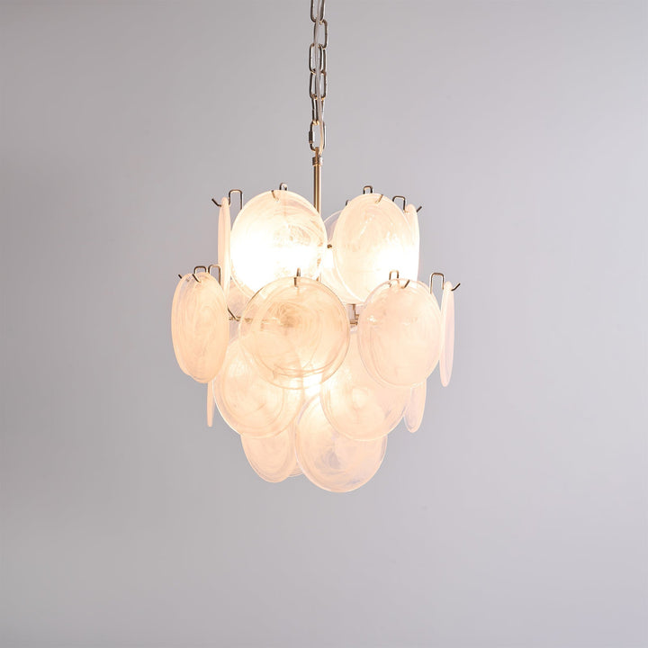 Aurora Lustre Abricot Murano Verre Disque Superposé Artistique - Neutralighting