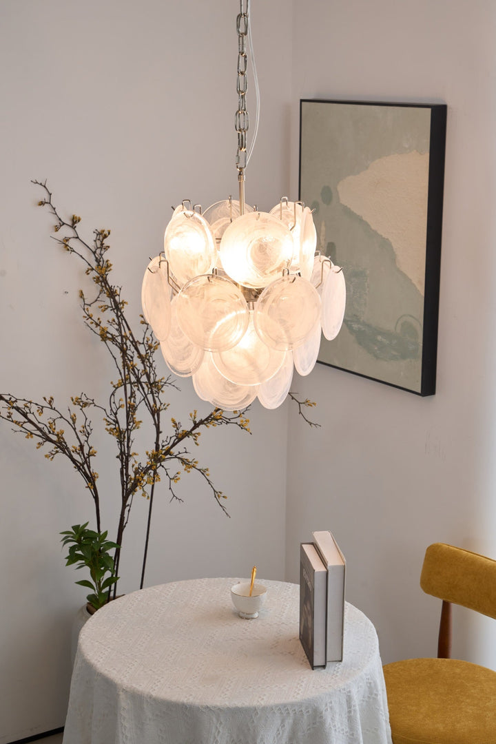 Aurora Lustre Abricot Murano Verre Disque Superposé Artistique - Neutralighting