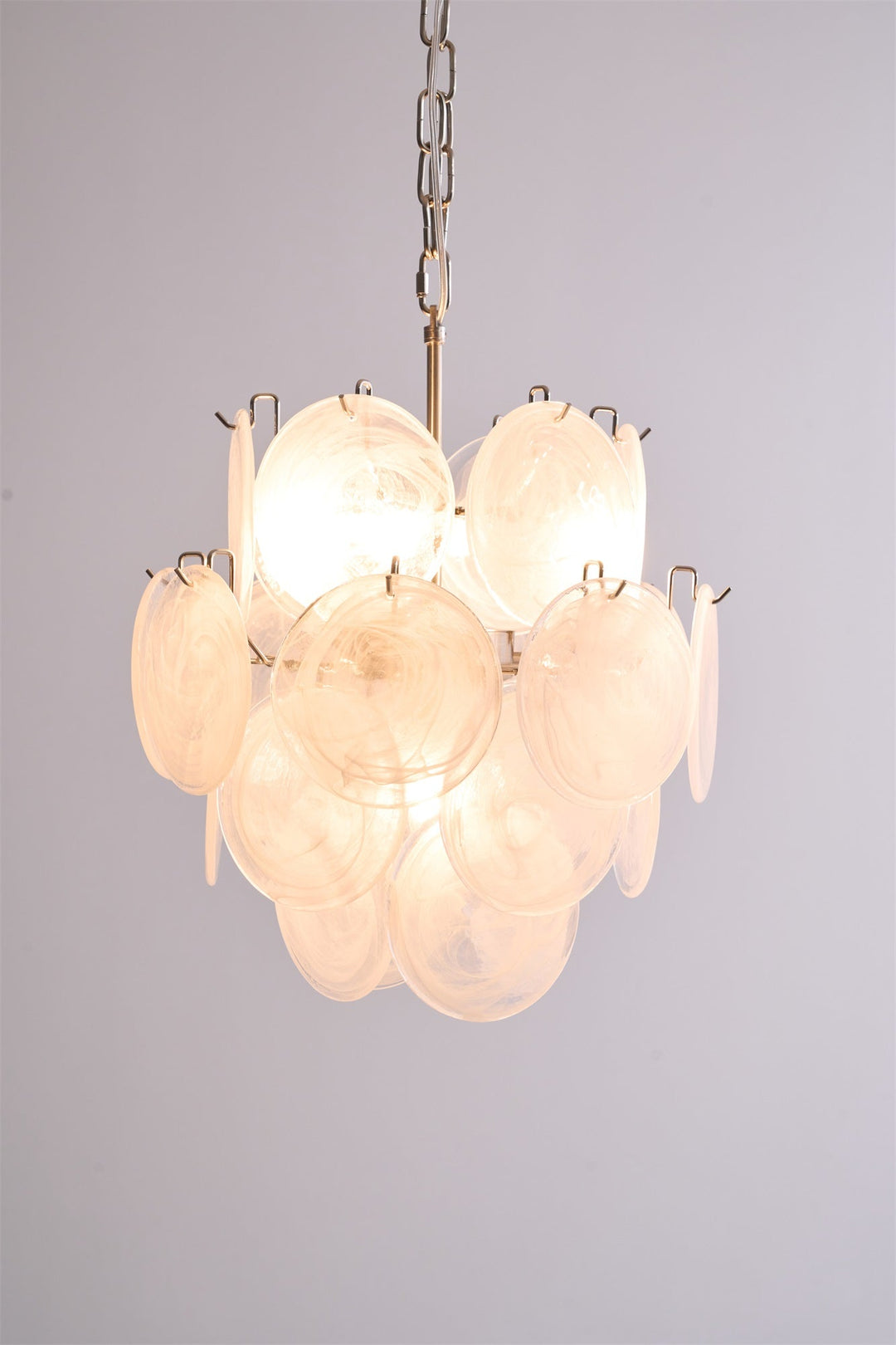 Aurora Lustre Abricot Murano Verre Disque Superposé Artistique - Neutralighting