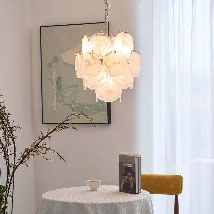 Aurora Lustre Abricot Murano Verre Disque Superposé Artistique - Neutralighting