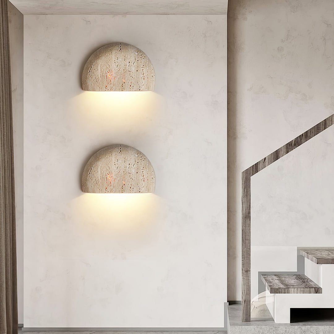 Armarel Applique Murale Demi-Lune en Travertin - Neutralighting
