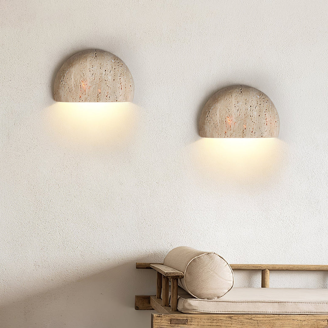 Armarel Applique Murale Demi-Lune en Travertin - Neutralighting
