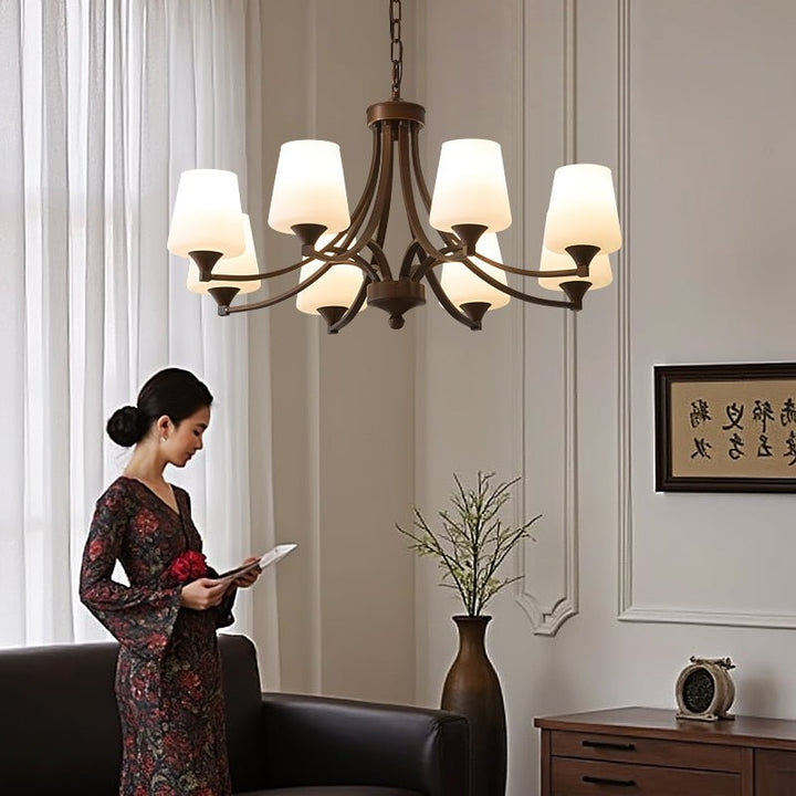 Ardena Chandelier Verre Classique Vintage Élégance - Neutralighting