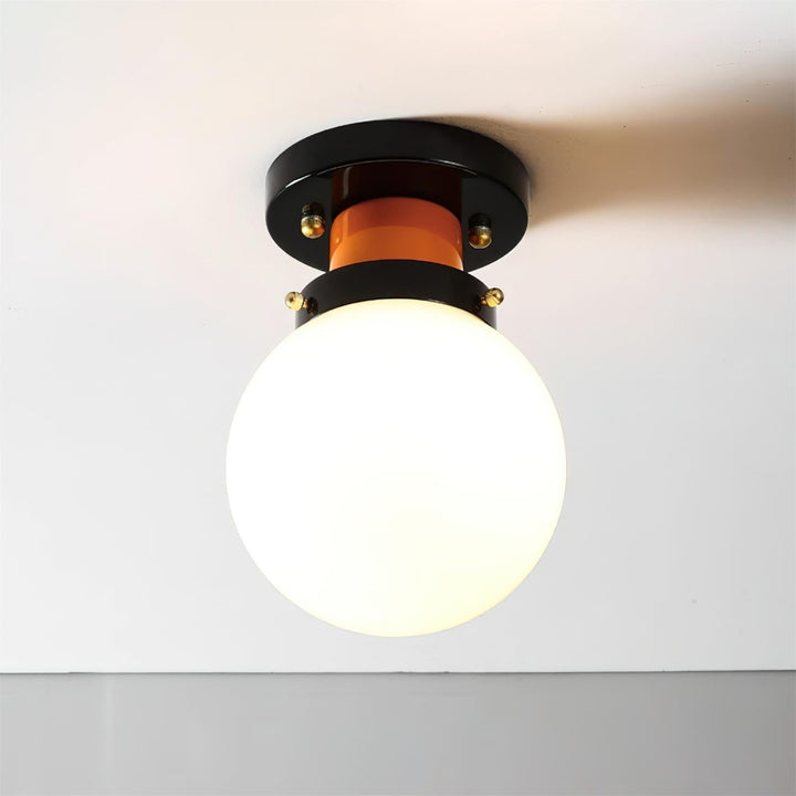 Aria Lumière de Plafond en verre Sphérique Orange et Noir - Neutralighting