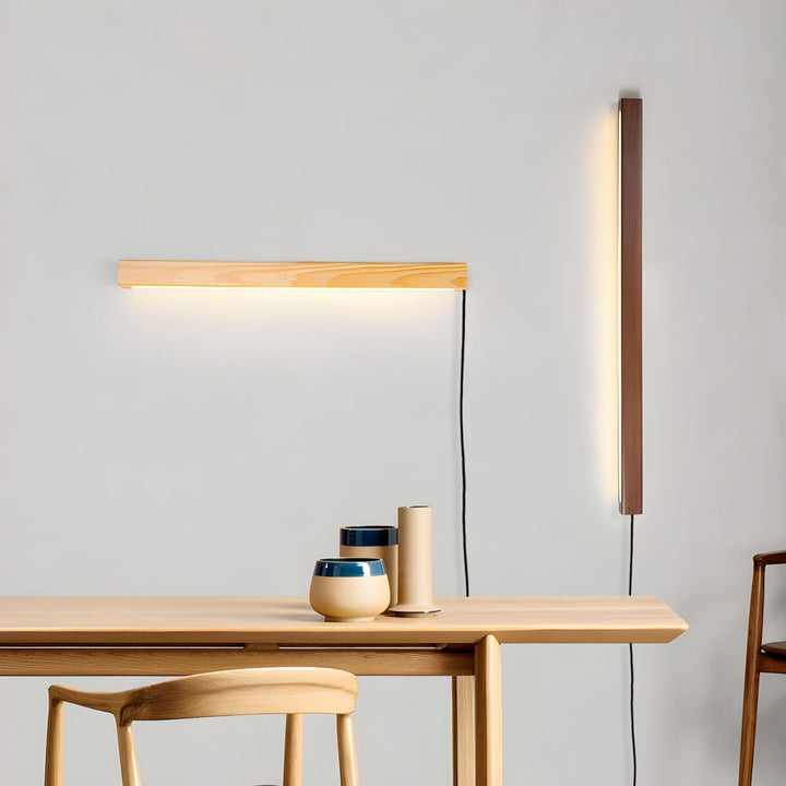 Lustra Wall Lamp Linear Wood Plug In - Neutralighting
