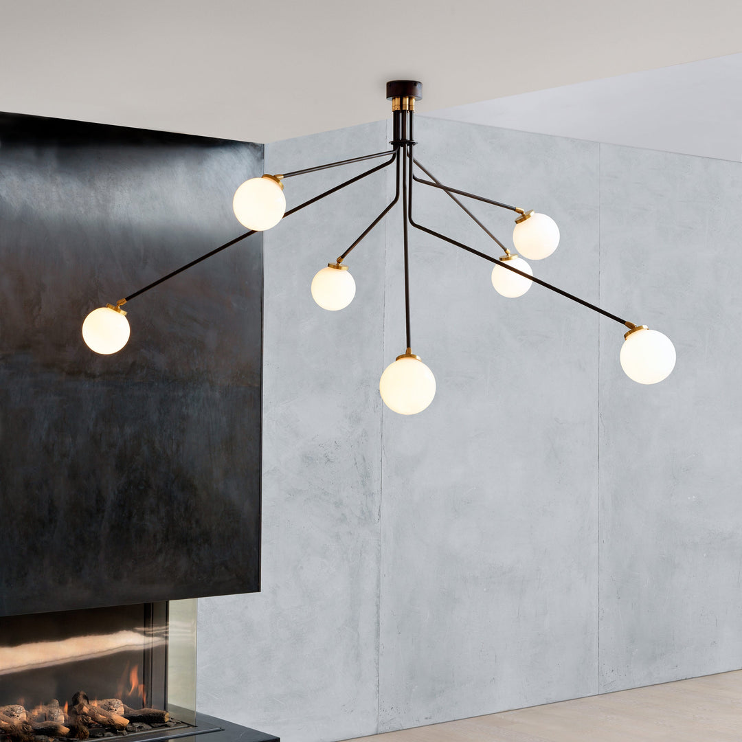 Vatnuvyo Moderne Minimaliste Laiton Métal Verre Plafonnier - Neutralighting