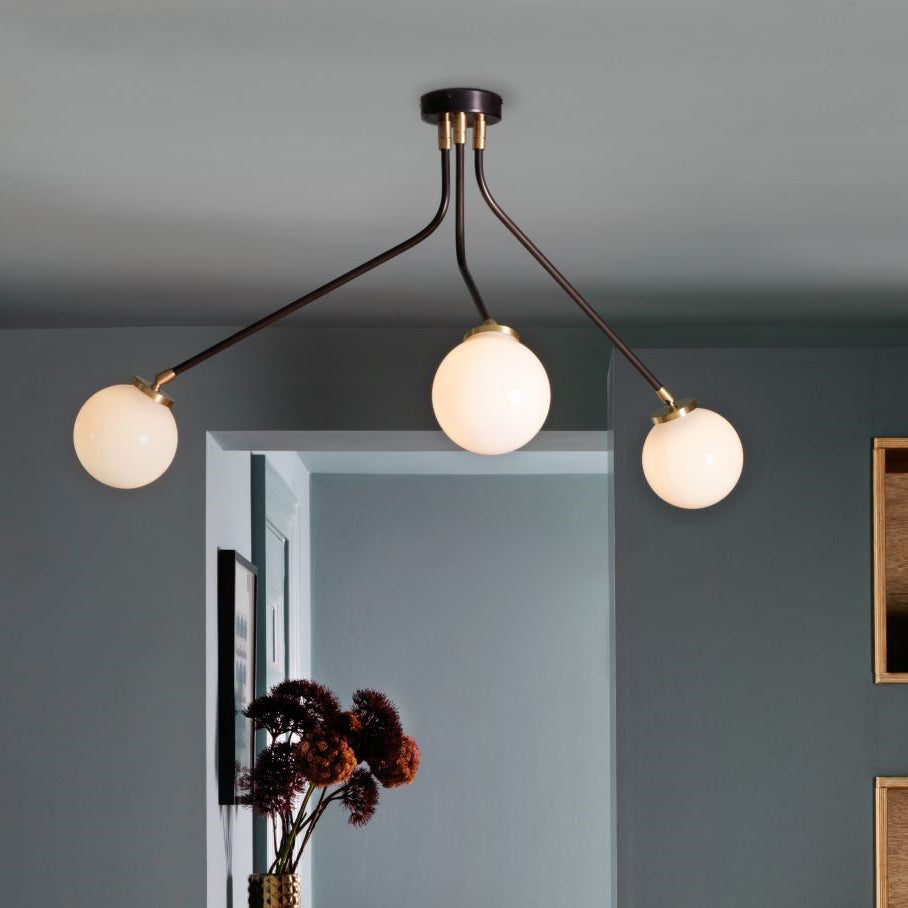 Vatnuvyo Moderne Minimaliste Laiton Métal Verre Plafonnier - Neutralighting