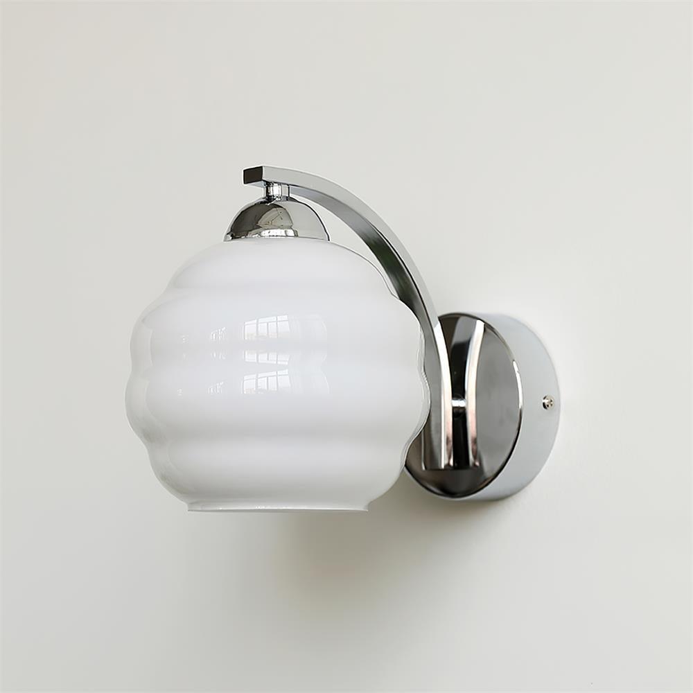 Lustra Wall Lamp Art Deco Glass Chrome - Neutralighting