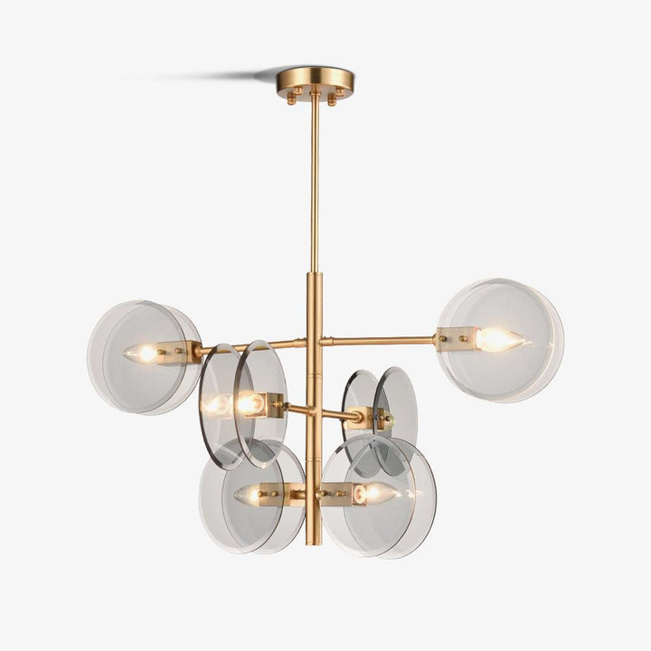 Aurora Chandelier en Verre Fumé Rond Superposé - Neutralighting